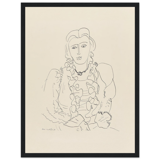 Sitzende Frau (1936) Art Print | Henri Matisse - Framed Poster - 30x40 cm / 12x16″ - Black frame