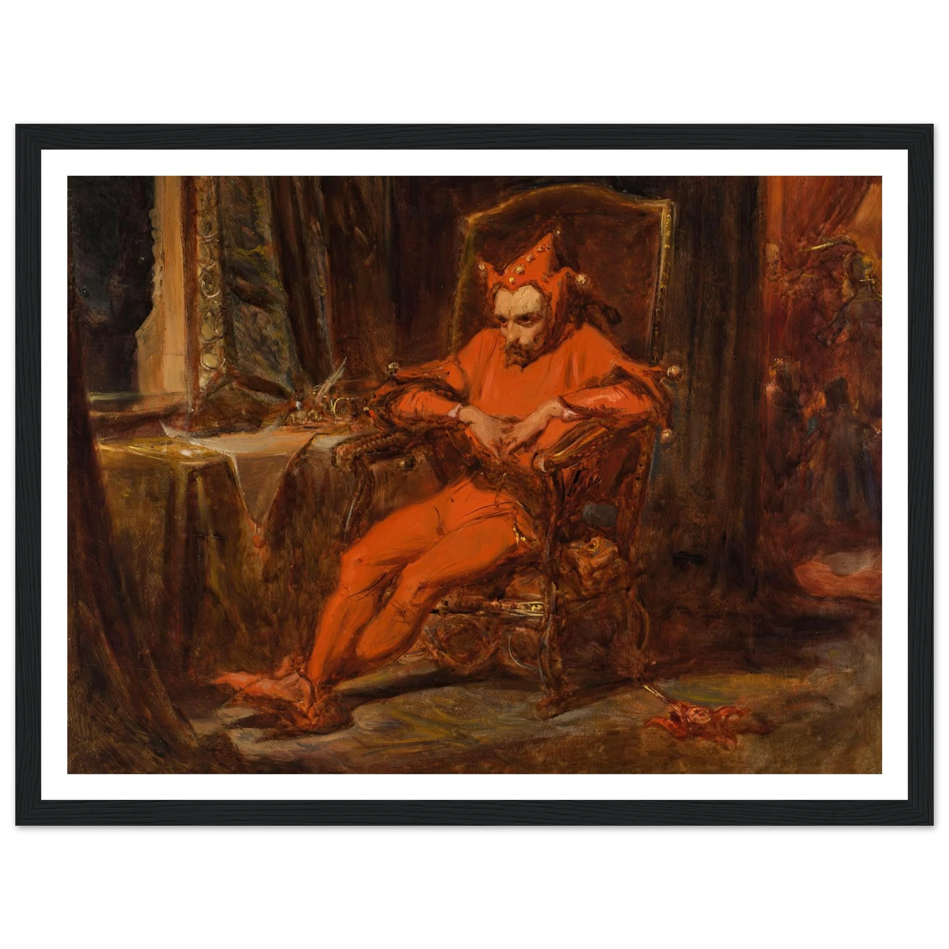 Sketch for “Stańczyk” (1861) Art Print | Jan Matejko - Framed Poster - 30x40 cm / 12x16″ - Black frame