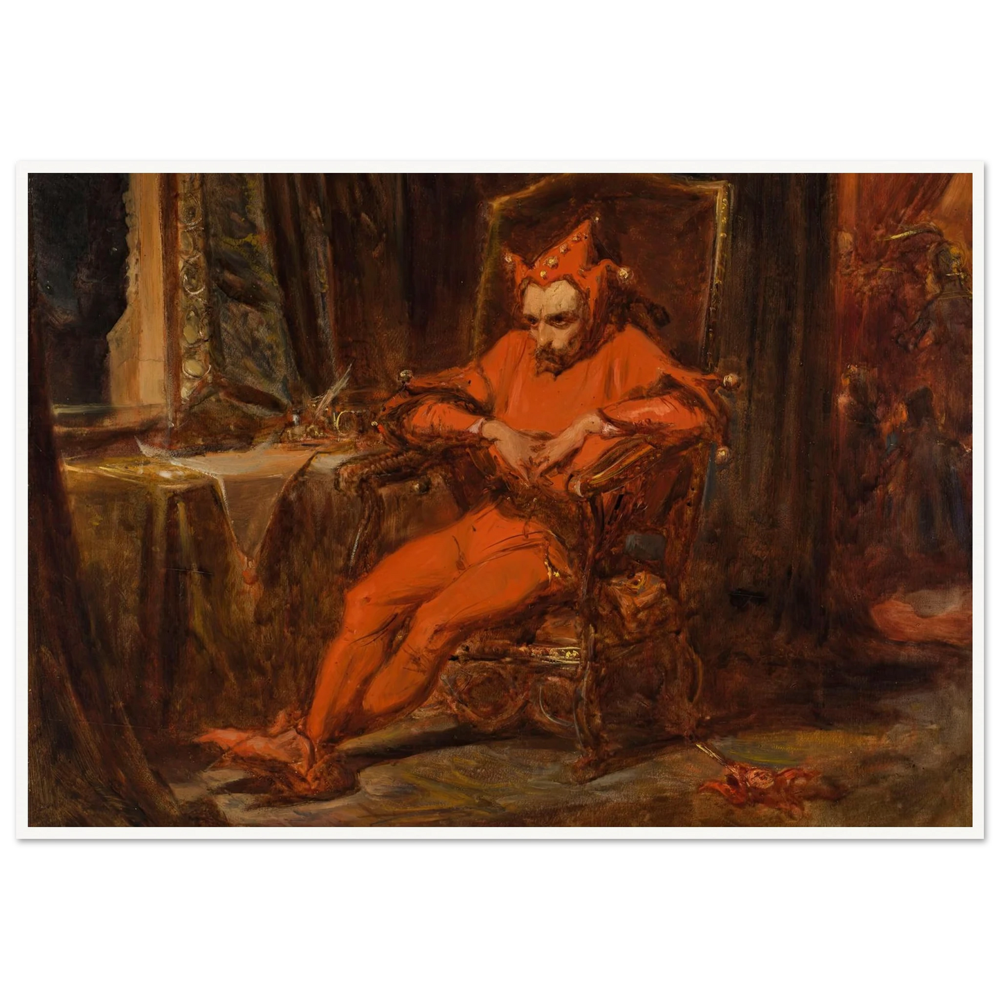 Sketch for “Stańczyk” (1861) Art Print | Jan Matejko - Framed Poster - 30x40 cm / 12x16″ - Black frame