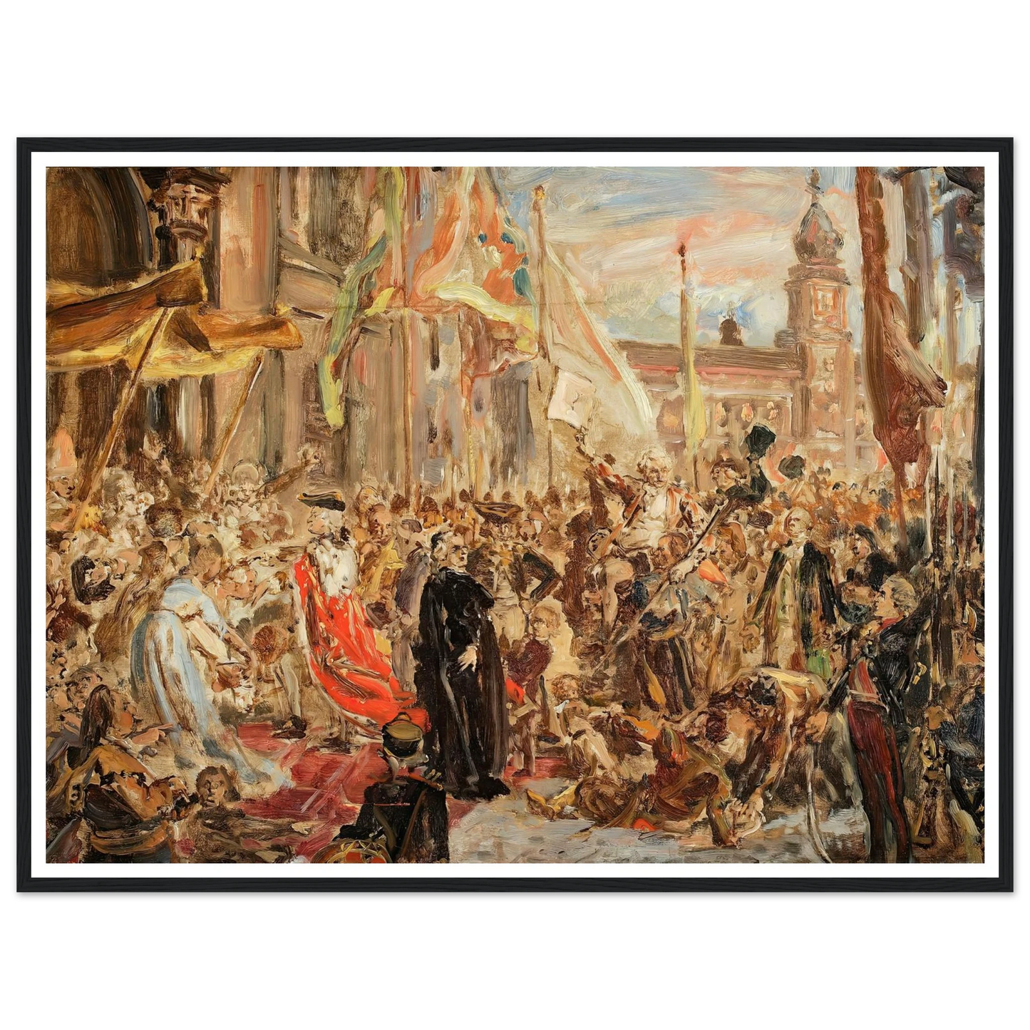 Sketch for the painting “Constitution of the 3 May” (1890) Art Print | Jan Matejko - Framed Poster - 30x40 cm / 12x16″ - Black frame