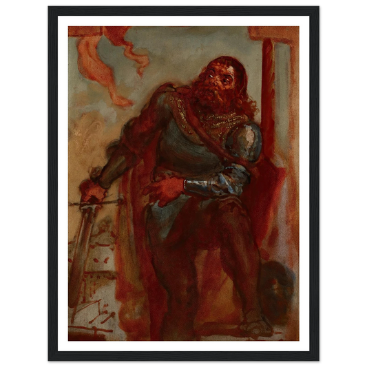 Sketch for the painting ‘Wacław Wilczek during the defence of the Benedictine monastery in Trzebice in Moravia in 1468 against Maciej Korwin’ (1876) Art Print | Jan Matejko - Framed Poster - 30x40 cm / 12x16″ - Black frame