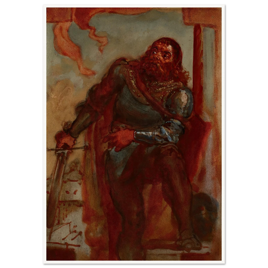 Sketch for the painting ‘Wacław Wilczek during the defence of the Benedictine monastery in Trzebice in Moravia in 1468 against Maciej Korwin’ (1876) Art Print | Jan Matejko - Framed Poster - 30x40 cm / 12x16″ - Black frame