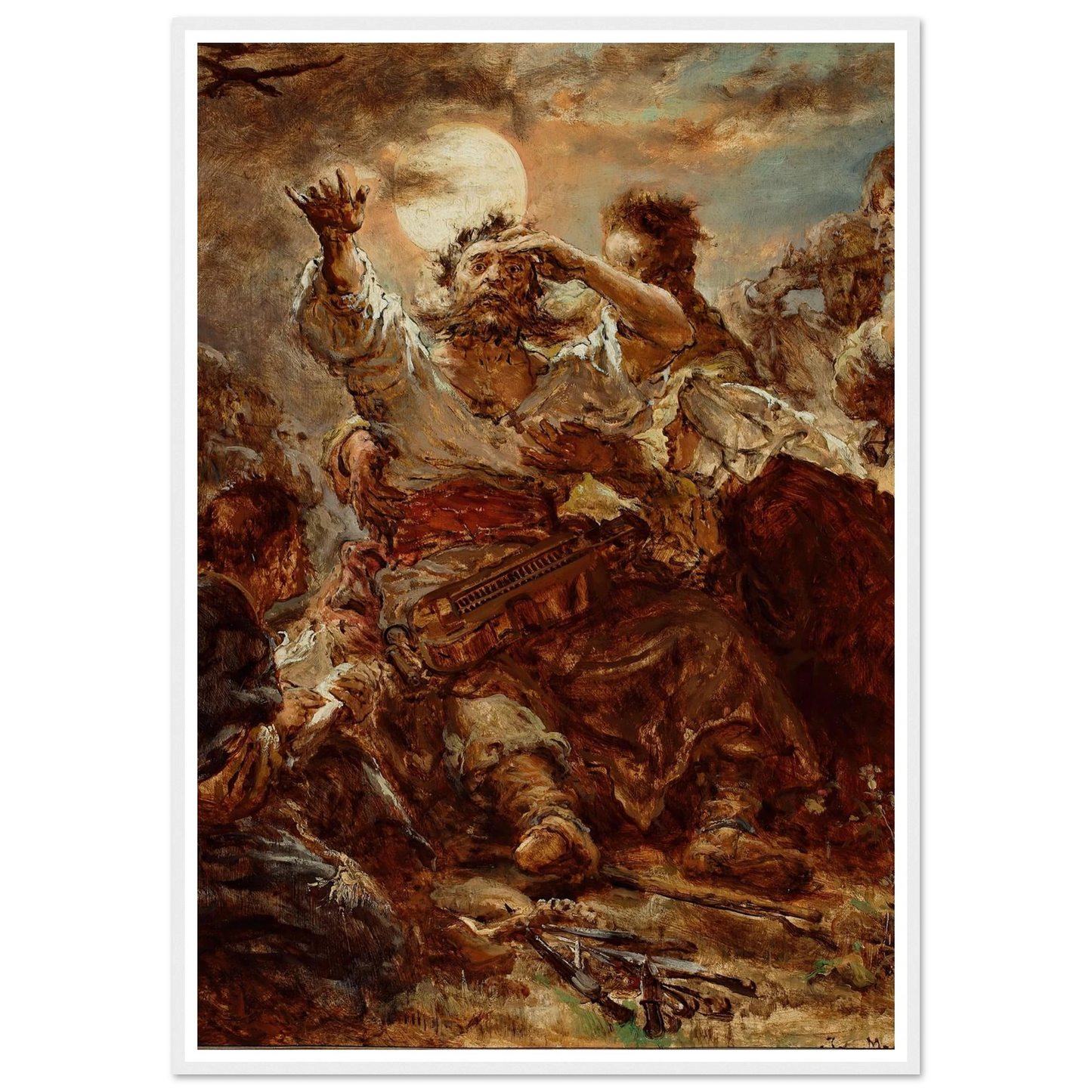 Sketch for the painting “Wernyhora” (1875) Art Print | Jan Matejko - Framed Poster - 30x40 cm / 12x16″ - Black frame