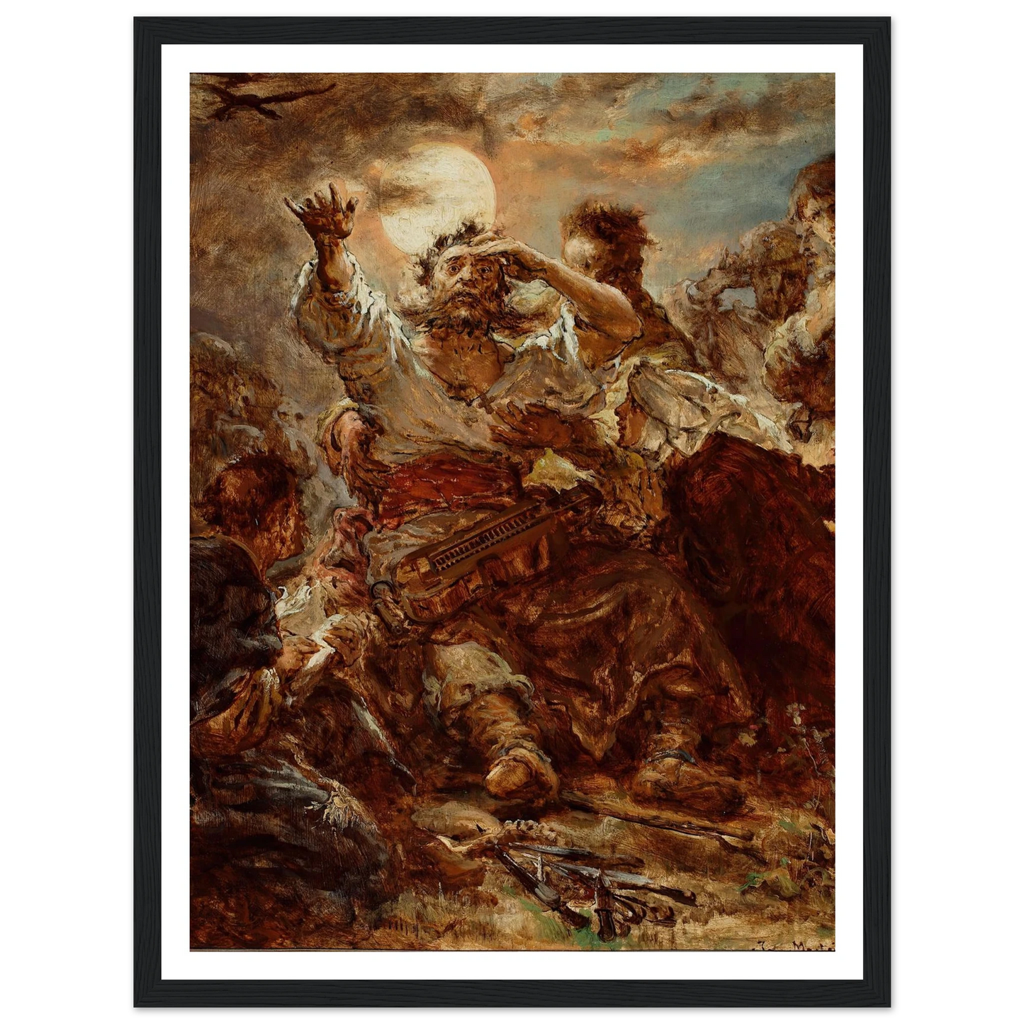 Sketch for the painting “Wernyhora” (1875) Art Print | Jan Matejko - Framed Poster - 30x40 cm / 12x16″ - Black frame