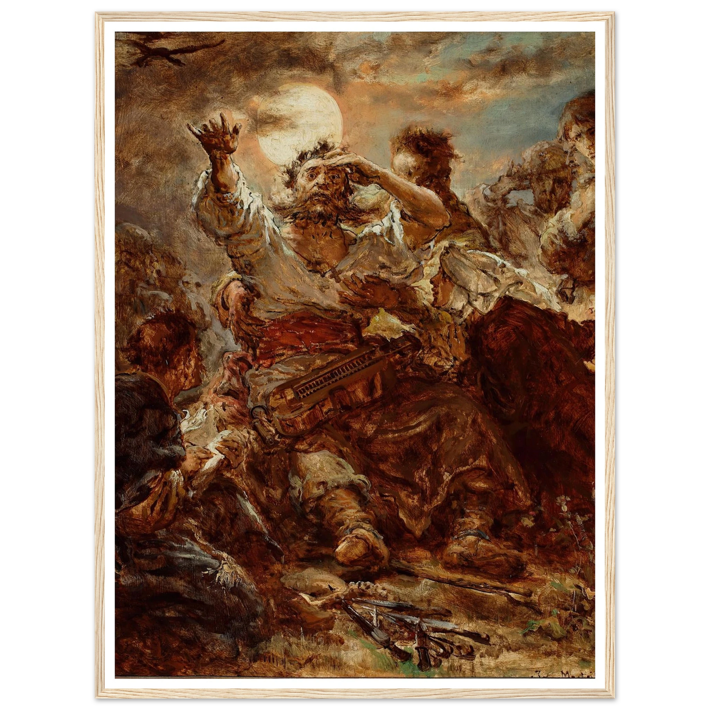 Sketch for the painting “Wernyhora” (1875) Art Print | Jan Matejko - Framed Poster - 30x40 cm / 12x16″ - Black frame