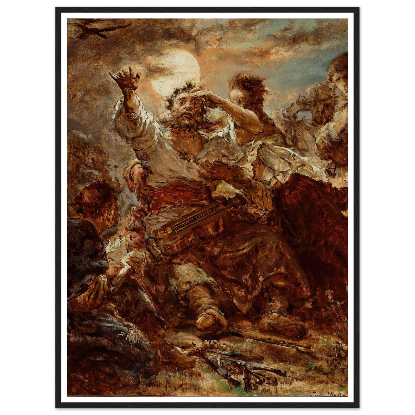 Sketch for the painting “Wernyhora” (1875) Art Print | Jan Matejko - Framed Poster - 30x40 cm / 12x16″ - Black frame