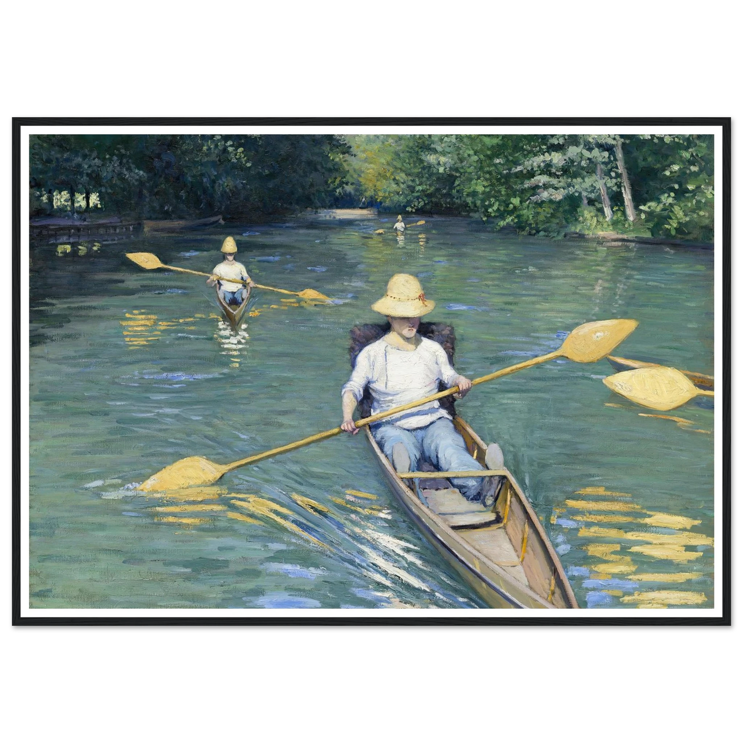 Skiffs (1877) Art Print | Gustave Caillebotte - Framed Poster - 30x40 cm / 12x16″ - Black frame