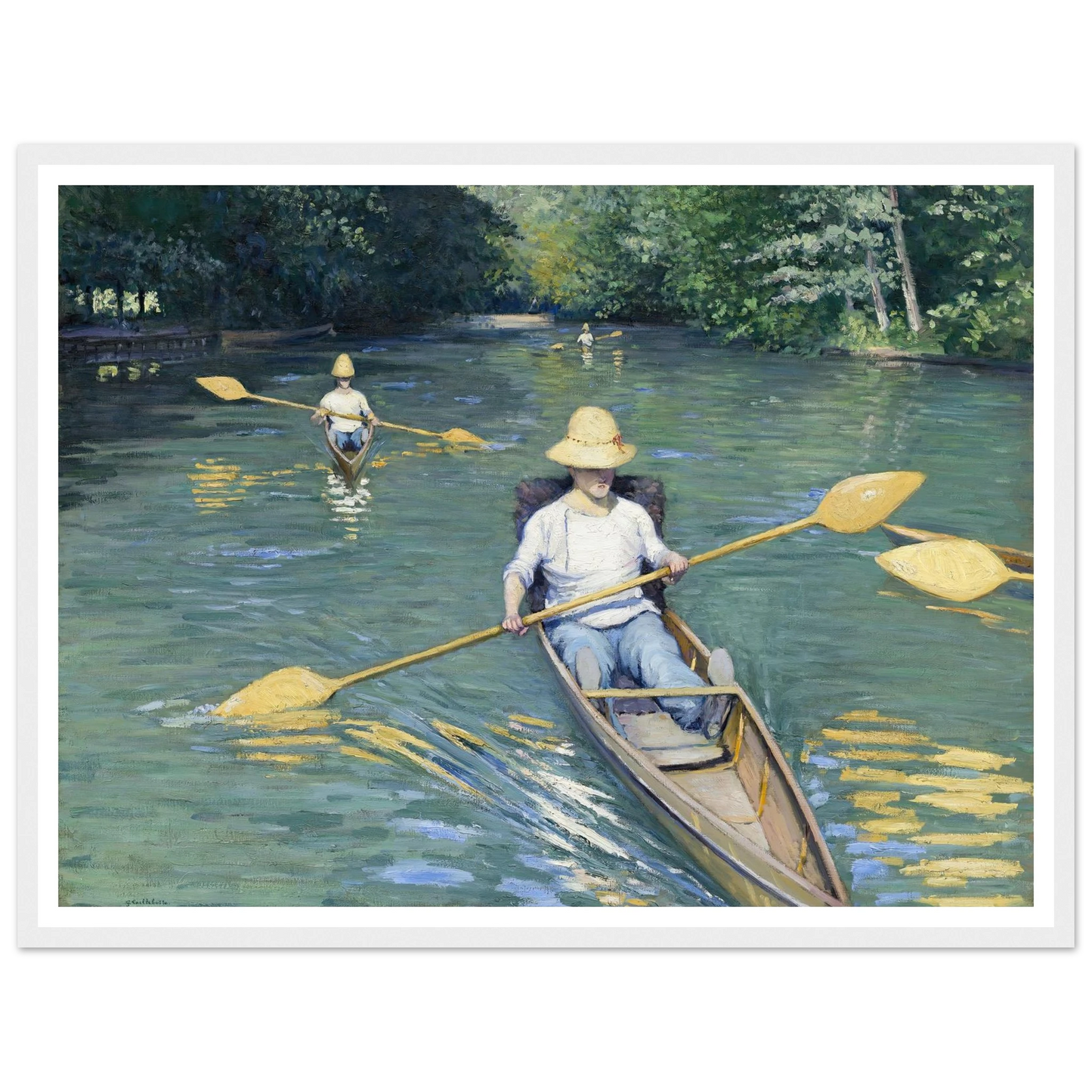Skiffs (1877) Art Print | Gustave Caillebotte - Framed Poster - 30x40 cm / 12x16″ - Black frame