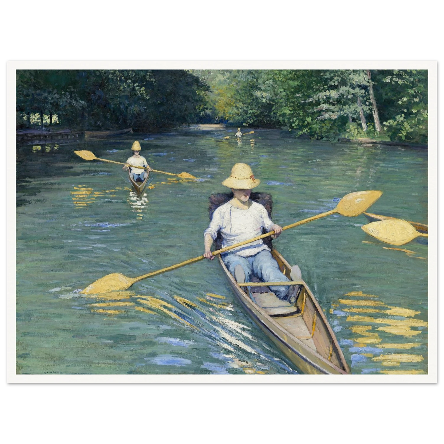 Skiffs (1877) Art Print | Gustave Caillebotte - Framed Poster - 30x40 cm / 12x16″ - Black frame