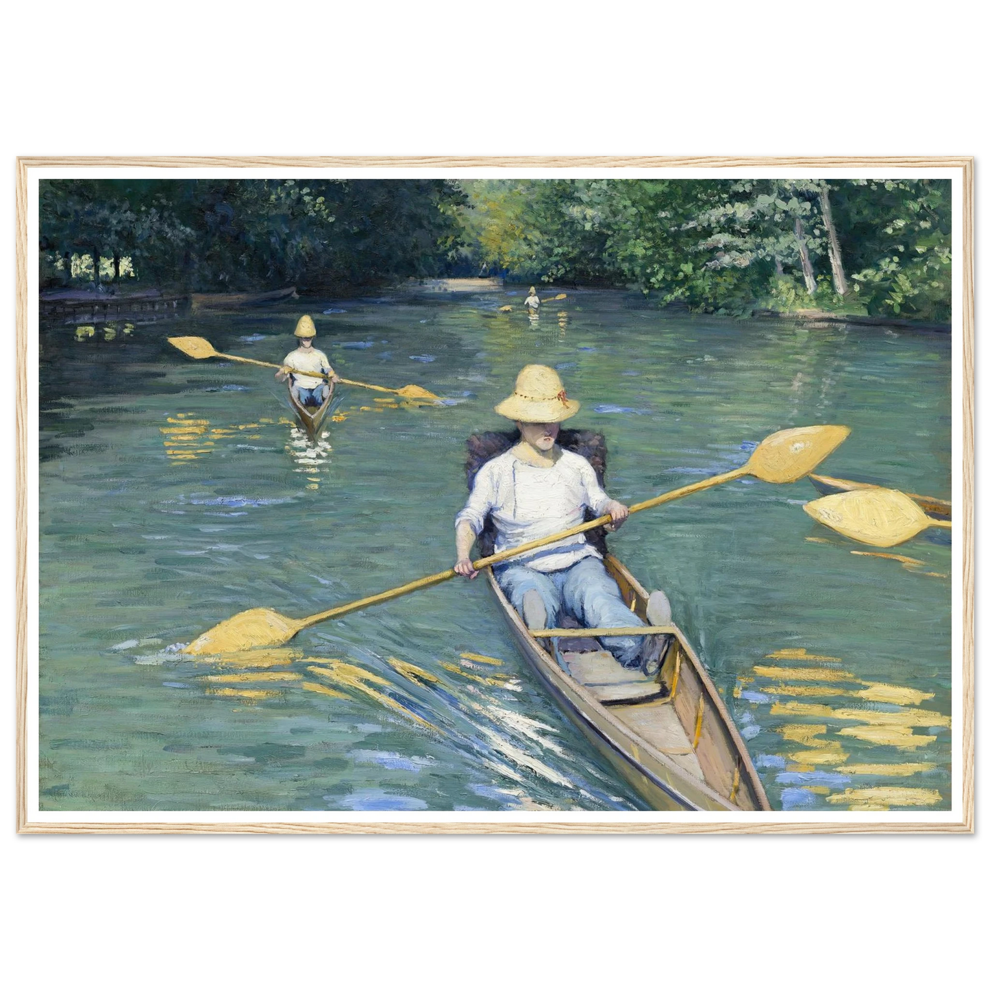 Skiffs (1877) Art Print | Gustave Caillebotte - Framed Poster - 30x40 cm / 12x16″ - Black frame