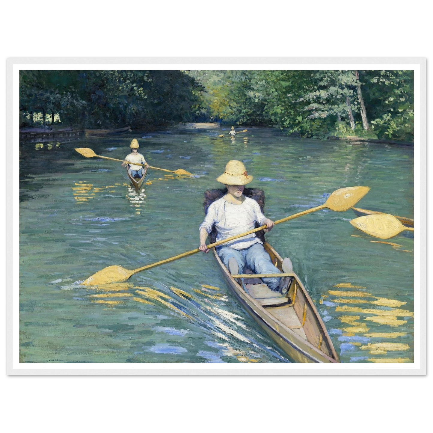 Skiffs (1877) Art Print | Gustave Caillebotte - Framed Poster - 30x40 cm / 12x16″ - Black frame