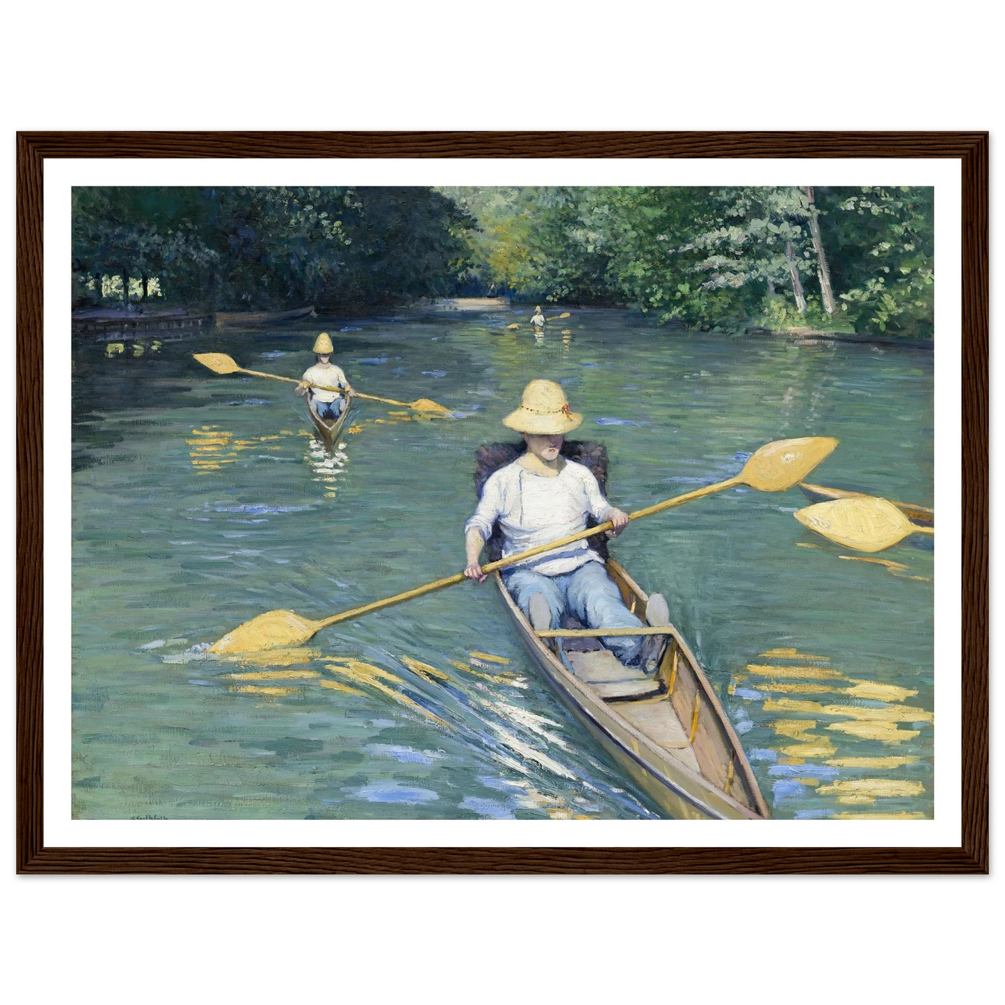 Skiffs (1877) Art Print | Gustave Caillebotte - Framed Poster - 30x40 cm / 12x16″ - Black frame
