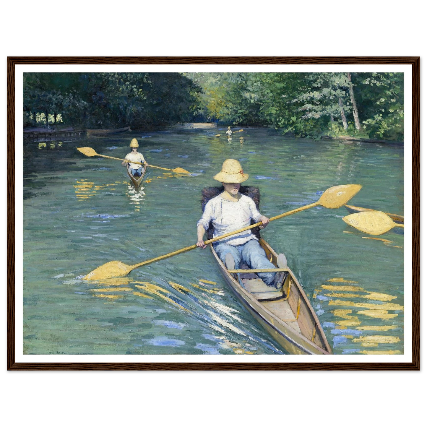 Skiffs (1877) Art Print | Gustave Caillebotte - Framed Poster - 30x40 cm / 12x16″ - Black frame