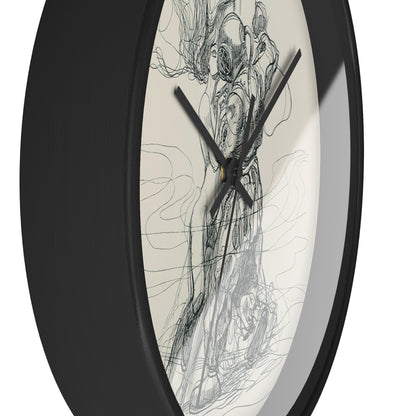 Skizzenbuch Pl.10 Wall Clock | Heinrich Kley - Black - Black Base - 10"