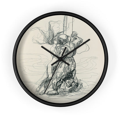 Skizzenbuch Pl.10 Wall Clock | Heinrich Kley - Black - Black Base - 10"