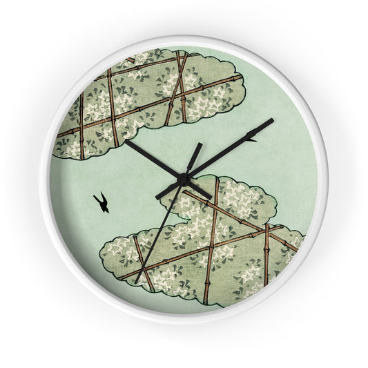 Sky Illustration Wall Clock | Watanabe Seitei - Black - White Base - 10"