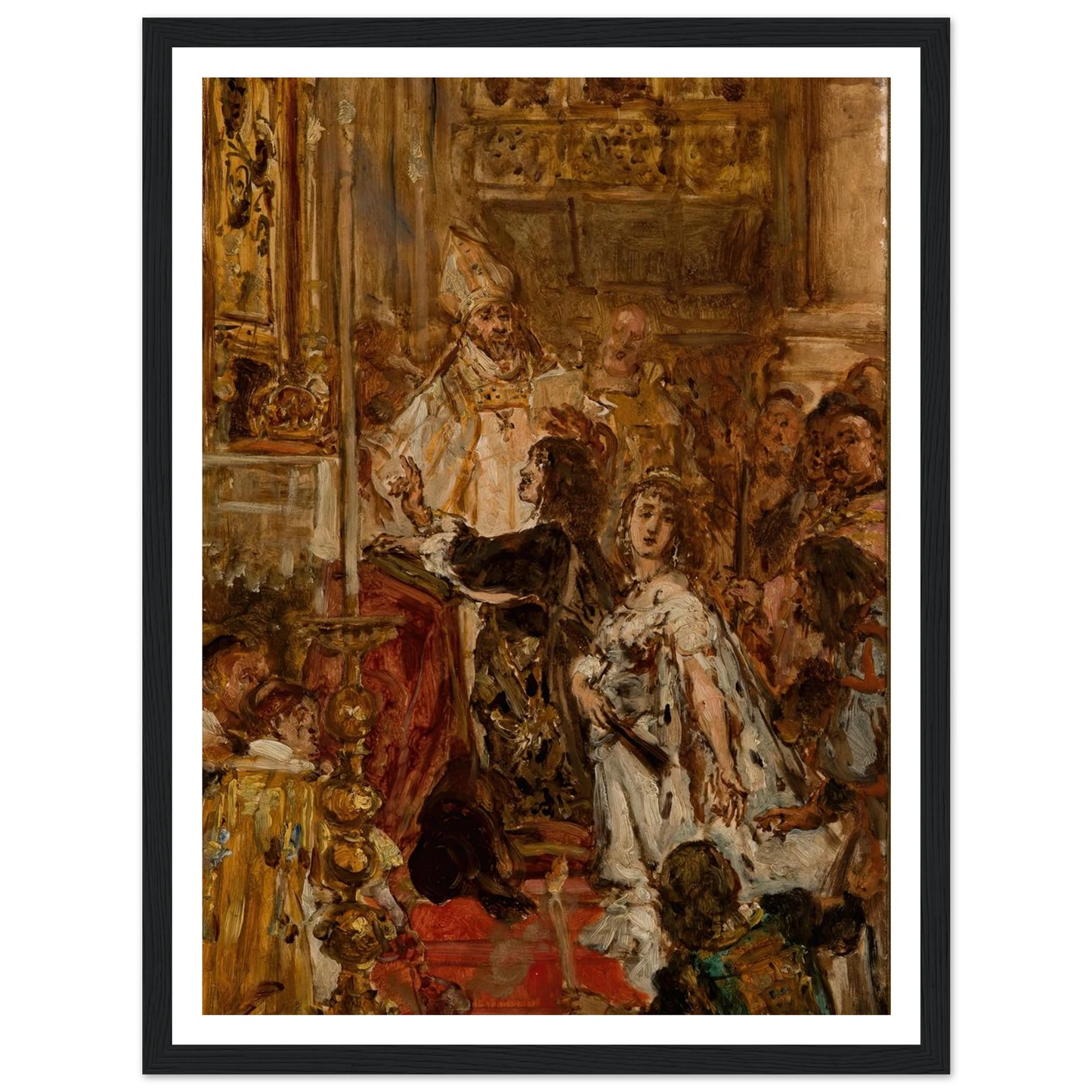 Śluby Jana Kazimierza (1889) Art Print | Jan Matejko - Framed Poster - 30x40 cm / 12x16″ - Black frame
