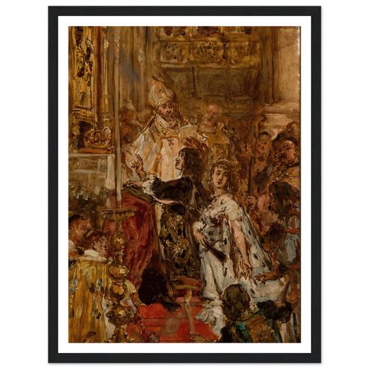 Śluby Jana Kazimierza (1889) Art Print | Jan Matejko - Framed Poster - 30x40 cm / 12x16″ - Black frame