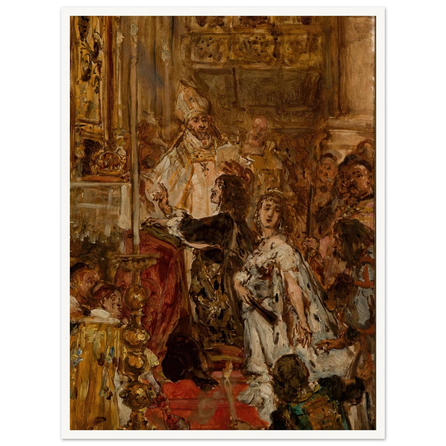 Śluby Jana Kazimierza (1889) Art Print | Jan Matejko - Framed Poster - 30x40 cm / 12x16″ - Black frame