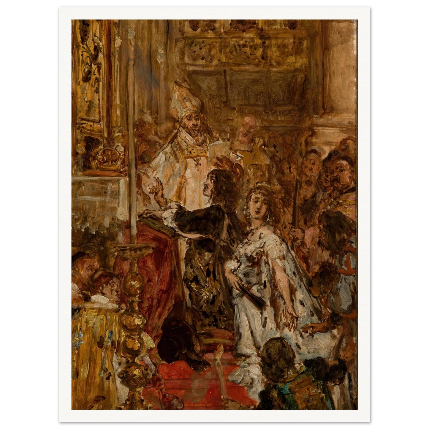 Śluby Jana Kazimierza (1889) Art Print | Jan Matejko - Framed Poster - 30x40 cm / 12x16″ - Black frame