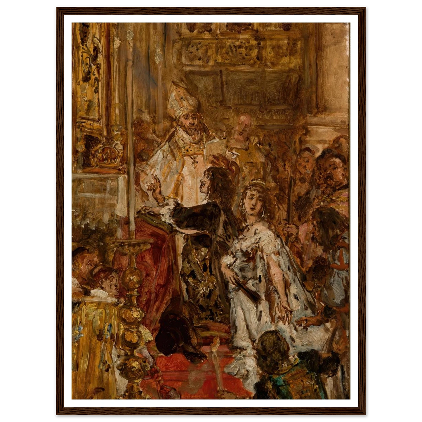 Śluby Jana Kazimierza (1889) Art Print | Jan Matejko - Framed Poster - 30x40 cm / 12x16″ - Black frame