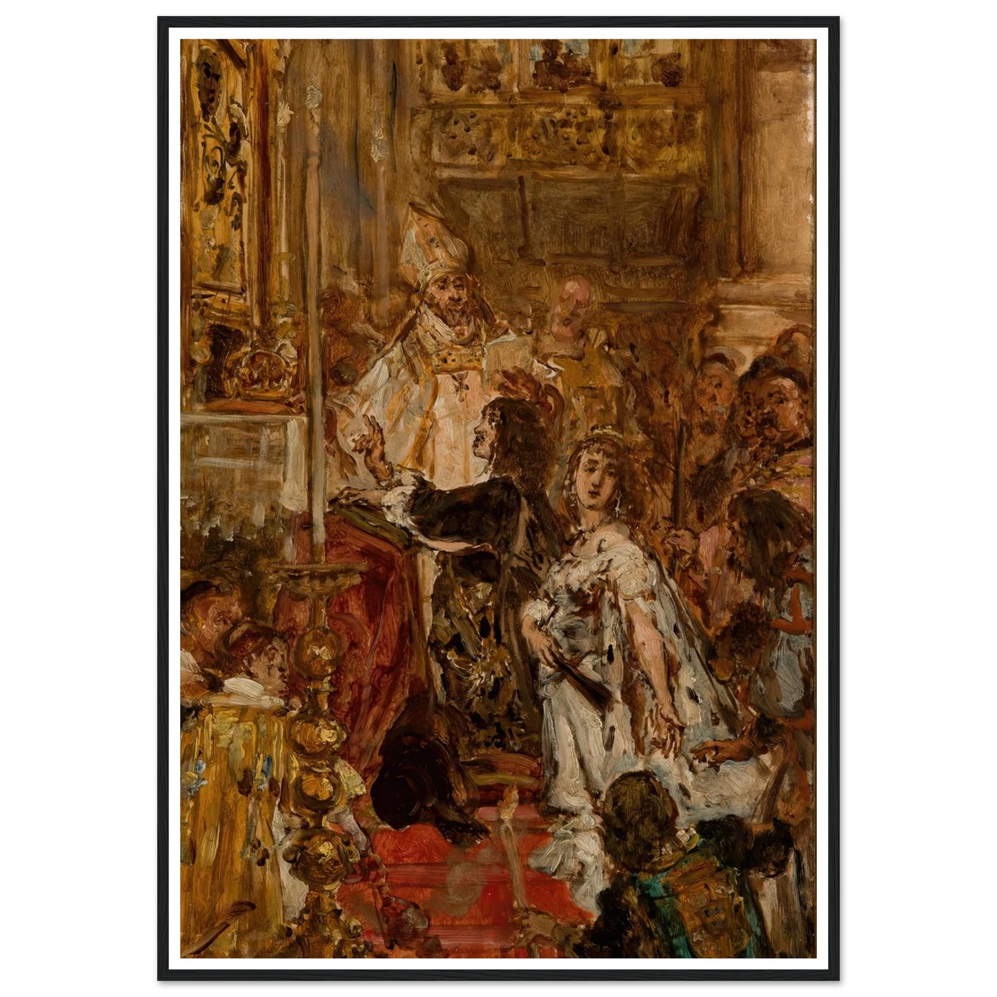 Śluby Jana Kazimierza (1889) Art Print | Jan Matejko - Framed Poster - 30x40 cm / 12x16″ - Black frame