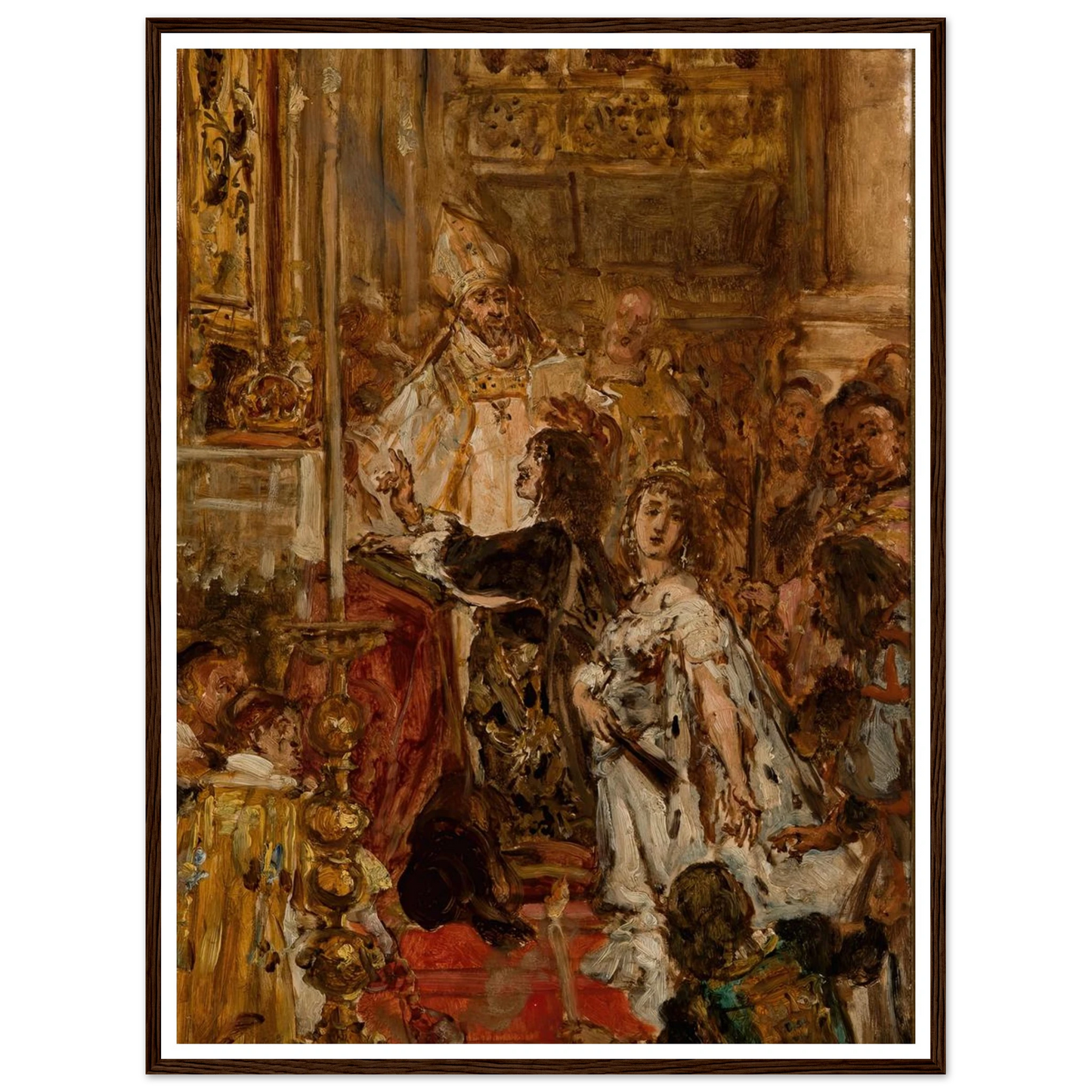 Śluby Jana Kazimierza (1889) Art Print | Jan Matejko - Framed Poster - 30x40 cm / 12x16″ - Black frame