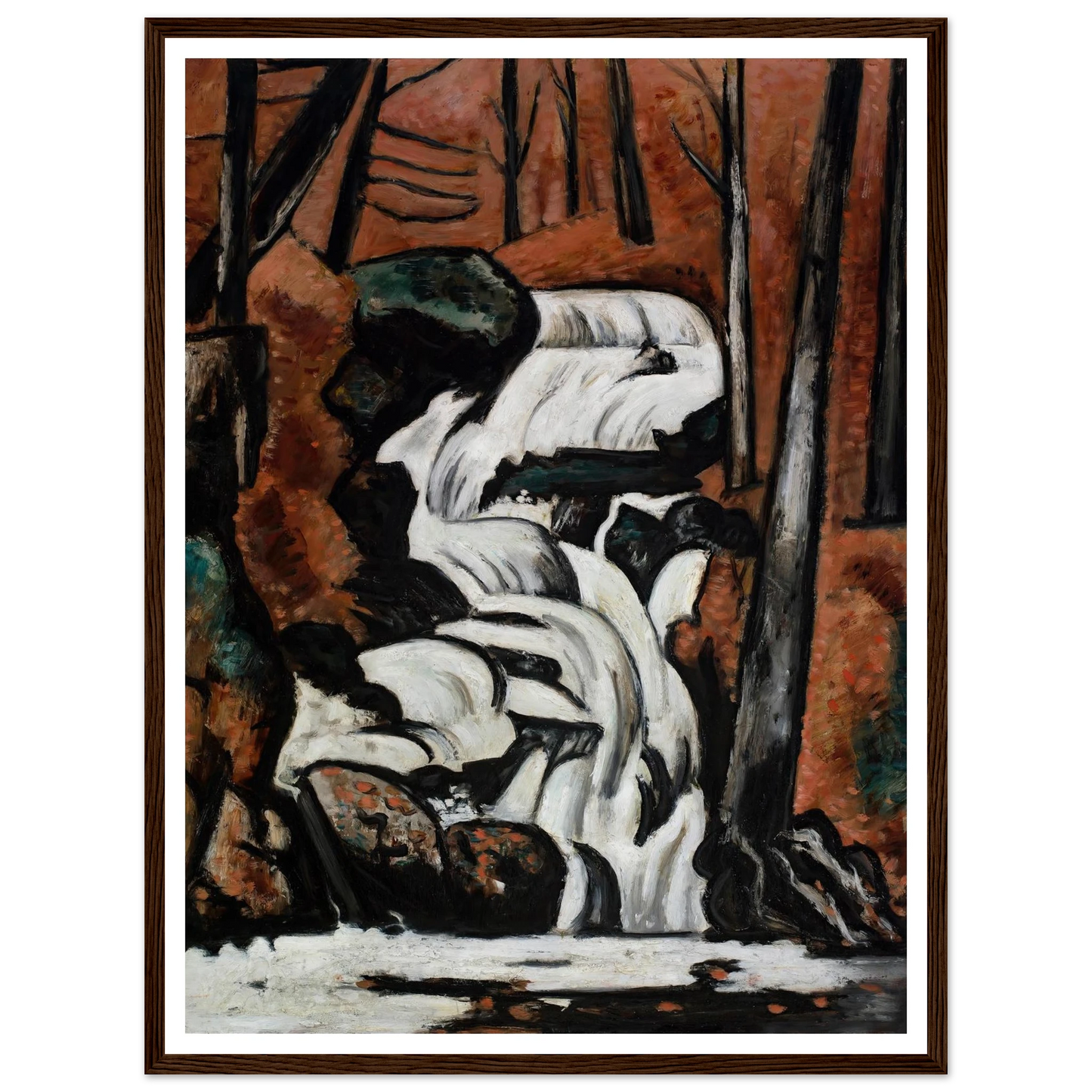 Smelt Brook Falls (1937) Art Print | Marsden Hartley - Framed Poster - 30x40 cm / 12x16″ - Black frame