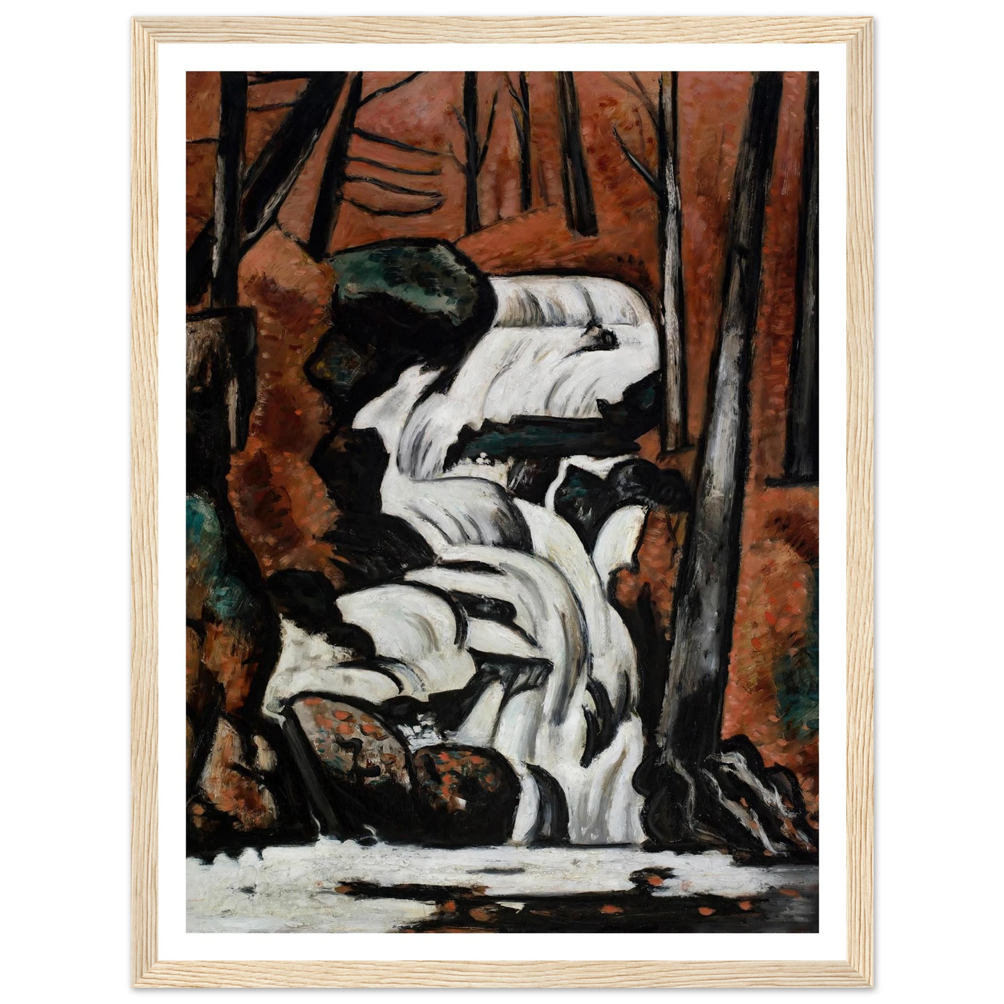 Smelt Brook Falls (1937) Art Print | Marsden Hartley - Framed Poster - 30x40 cm / 12x16″ - Black frame