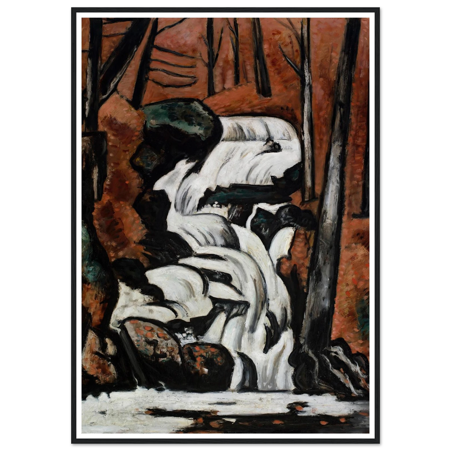 Smelt Brook Falls (1937) Art Print | Marsden Hartley - Framed Poster - 30x40 cm / 12x16″ - Black frame