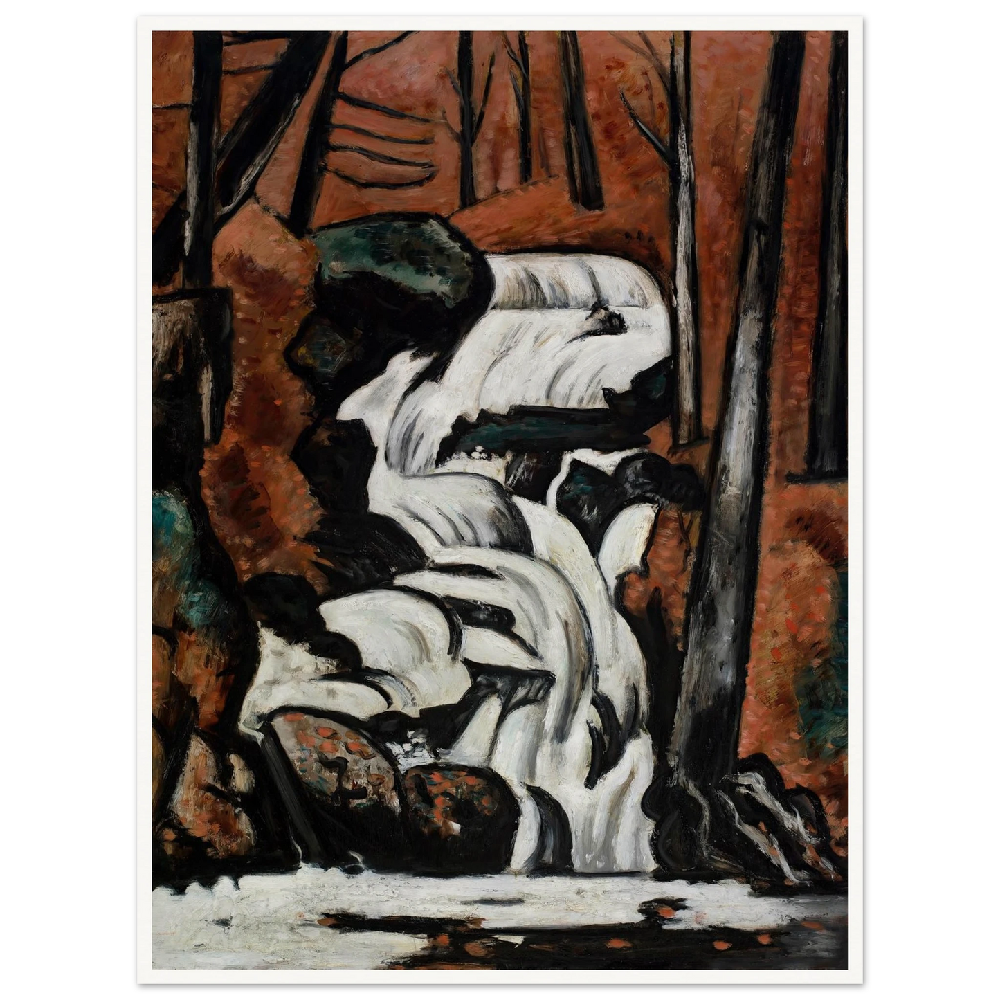 Smelt Brook Falls (1937) Art Print | Marsden Hartley - Framed Poster - 30x40 cm / 12x16″ - Black frame