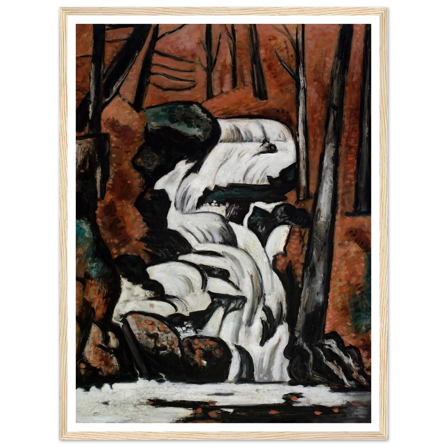 Smelt Brook Falls (1937) Art Print | Marsden Hartley - Framed Poster - 30x40 cm / 12x16″ - Black frame