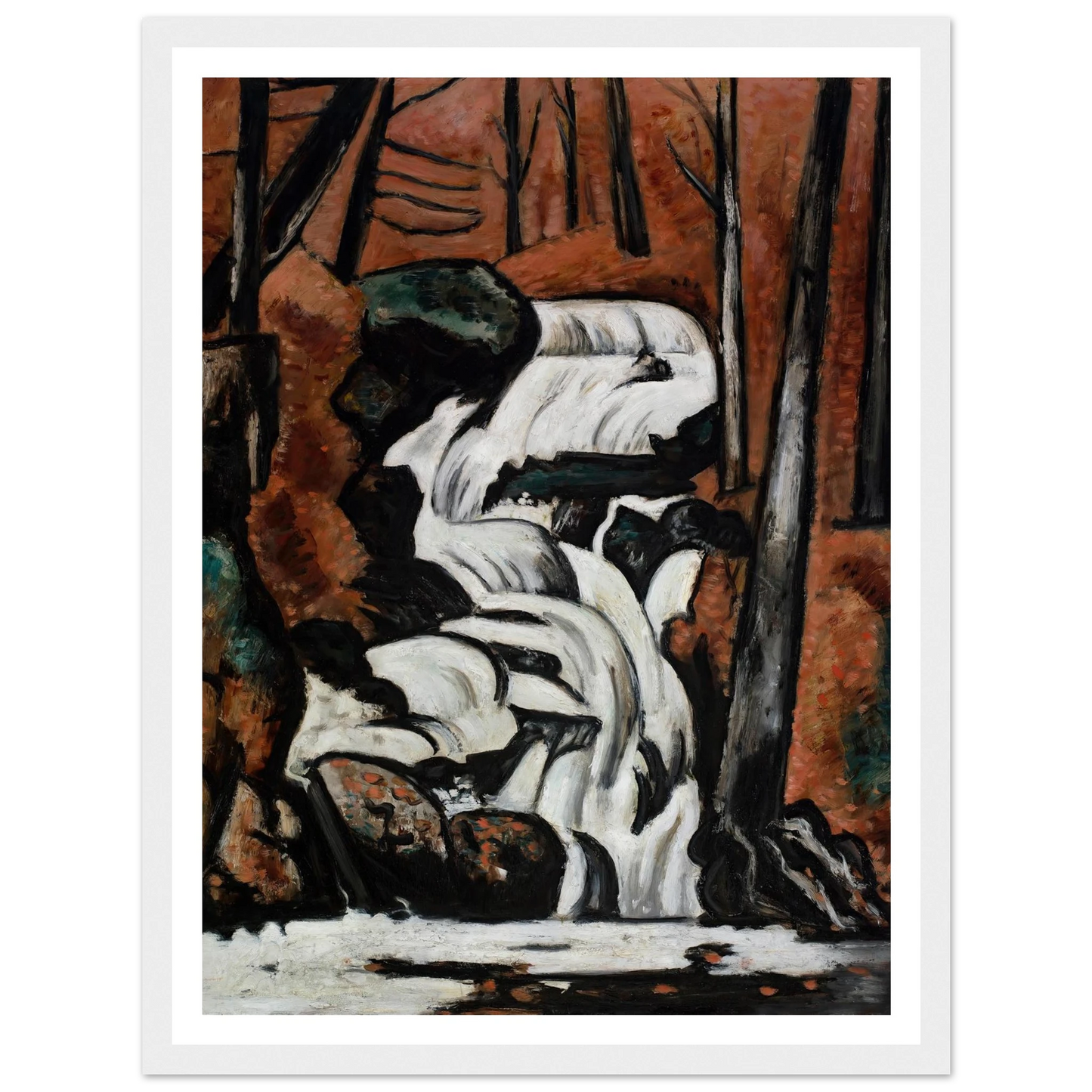 Smelt Brook Falls (1937) Art Print | Marsden Hartley - Framed Poster - 30x40 cm / 12x16″ - Black frame