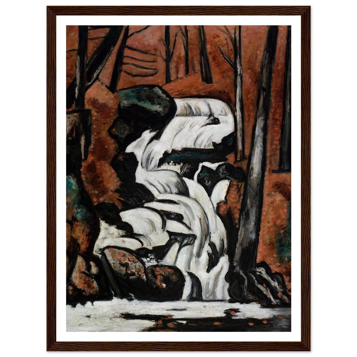 Smelt Brook Falls (1937) Art Print | Marsden Hartley - Framed Poster - 30x40 cm / 12x16″ - Black frame