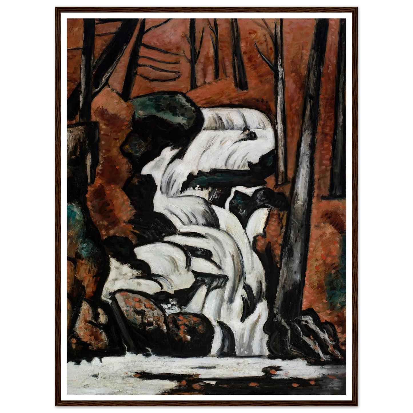 Smelt Brook Falls (1937) Art Print | Marsden Hartley - Framed Poster - 30x40 cm / 12x16″ - Black frame