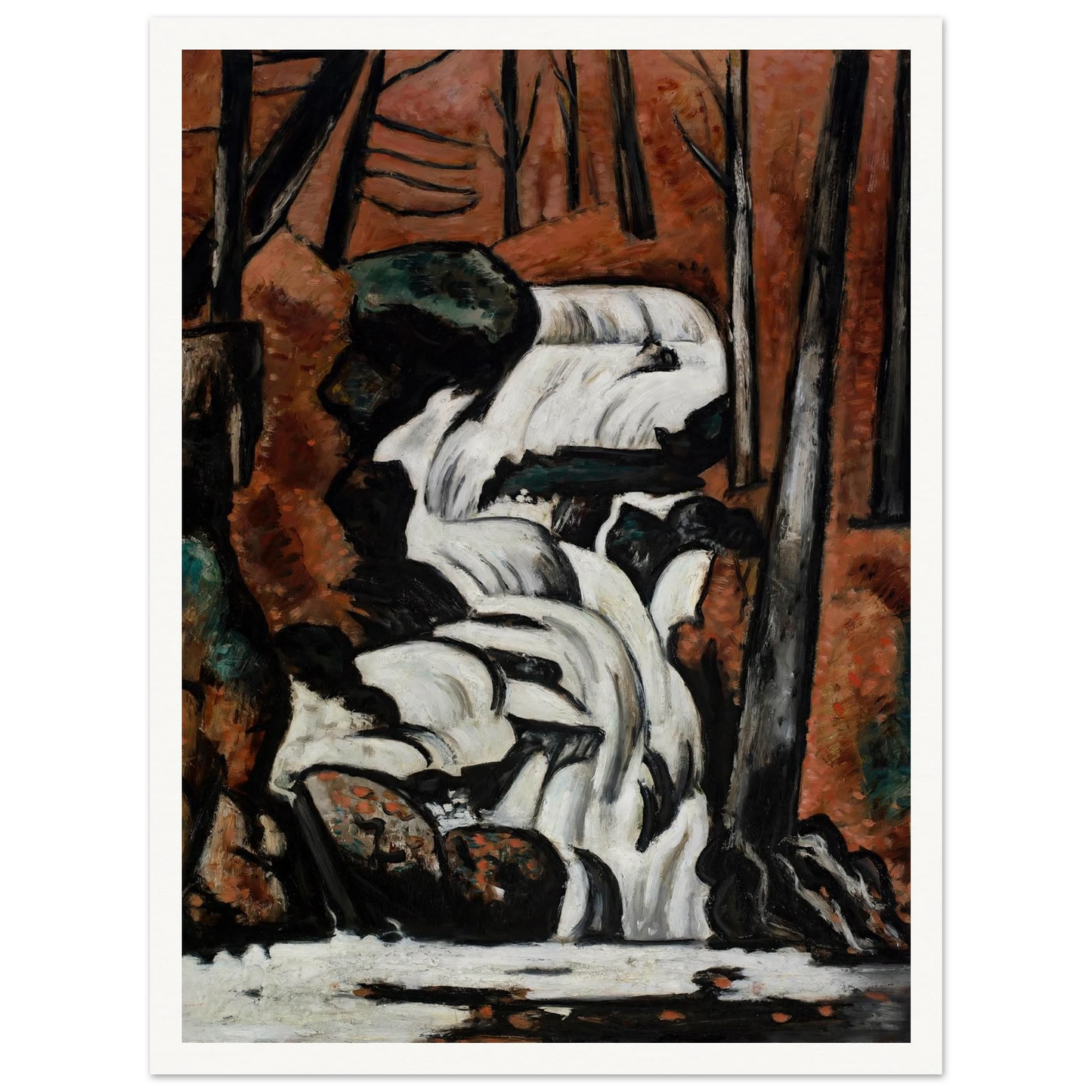 Smelt Brook Falls (1937) Art Print | Marsden Hartley - Framed Poster - 30x40 cm / 12x16″ - Black frame