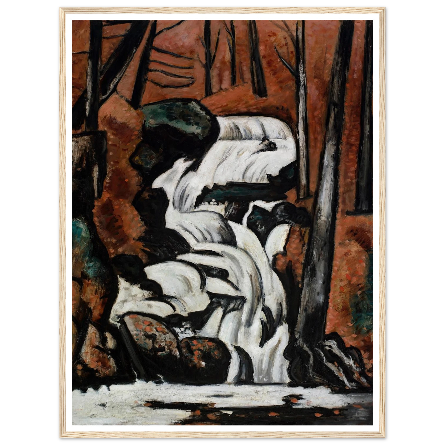 Smelt Brook Falls (1937) Art Print | Marsden Hartley - Framed Poster - 30x40 cm / 12x16″ - Black frame