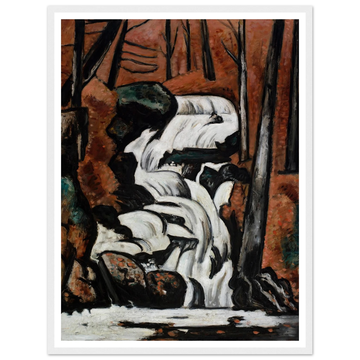 Smelt Brook Falls (1937) Art Print | Marsden Hartley - Framed Poster - 30x40 cm / 12x16″ - Black frame