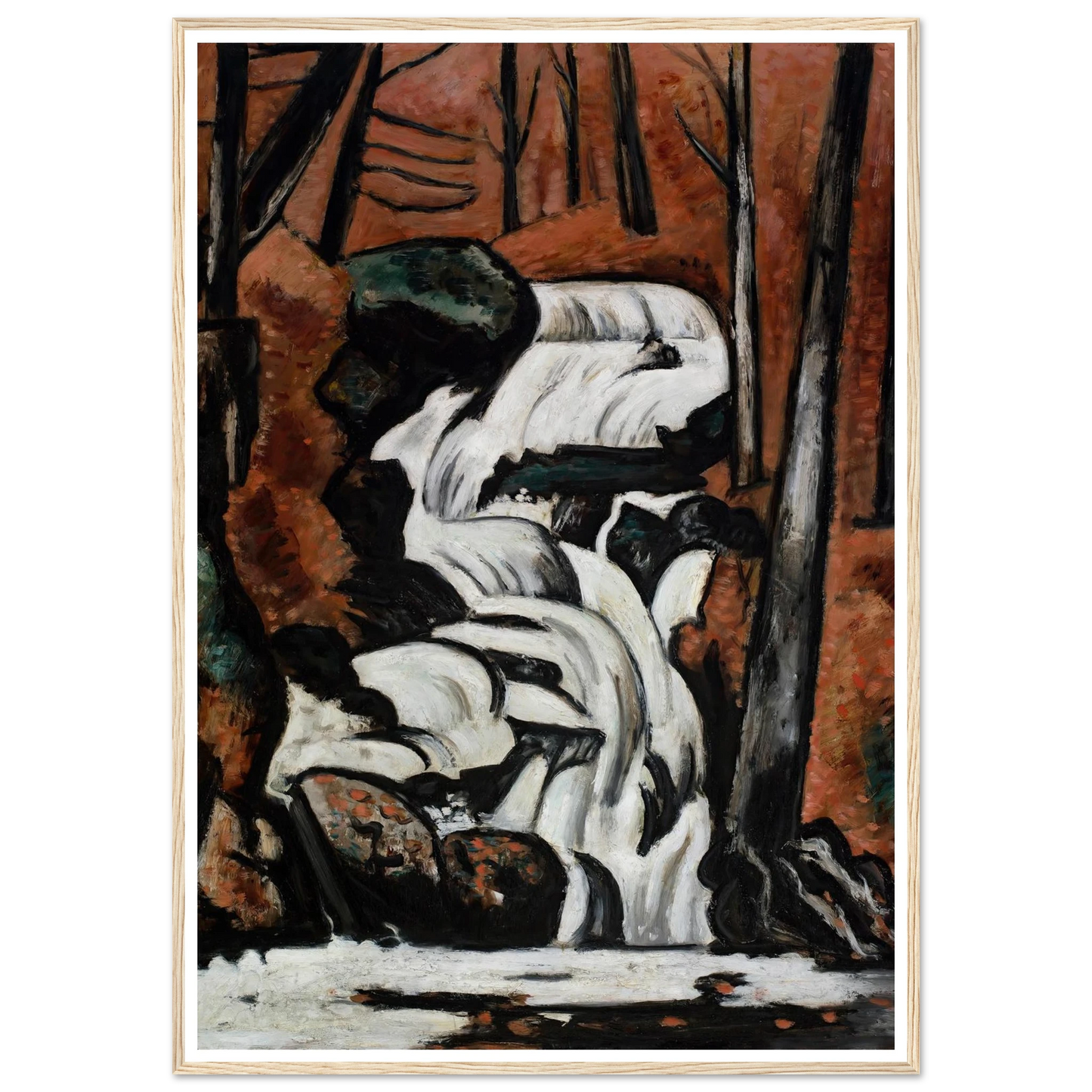 Smelt Brook Falls (1937) Art Print | Marsden Hartley - Framed Poster - 30x40 cm / 12x16″ - Black frame