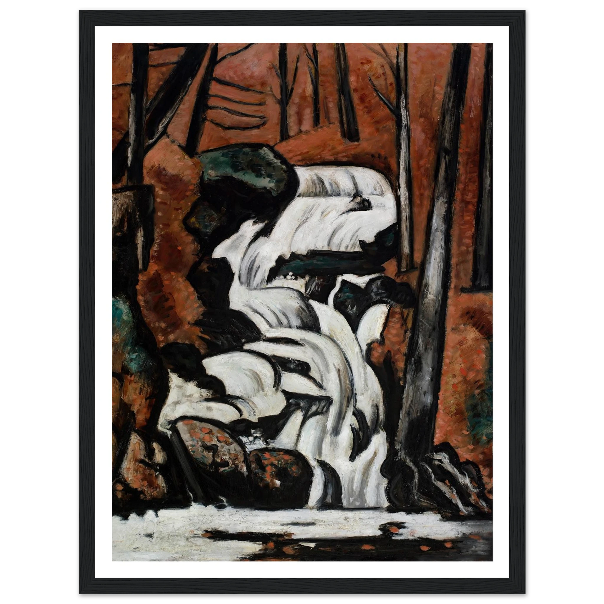 Smelt Brook Falls (1937) Art Print | Marsden Hartley - Framed Poster - 30x40 cm / 12x16″ - Black frame