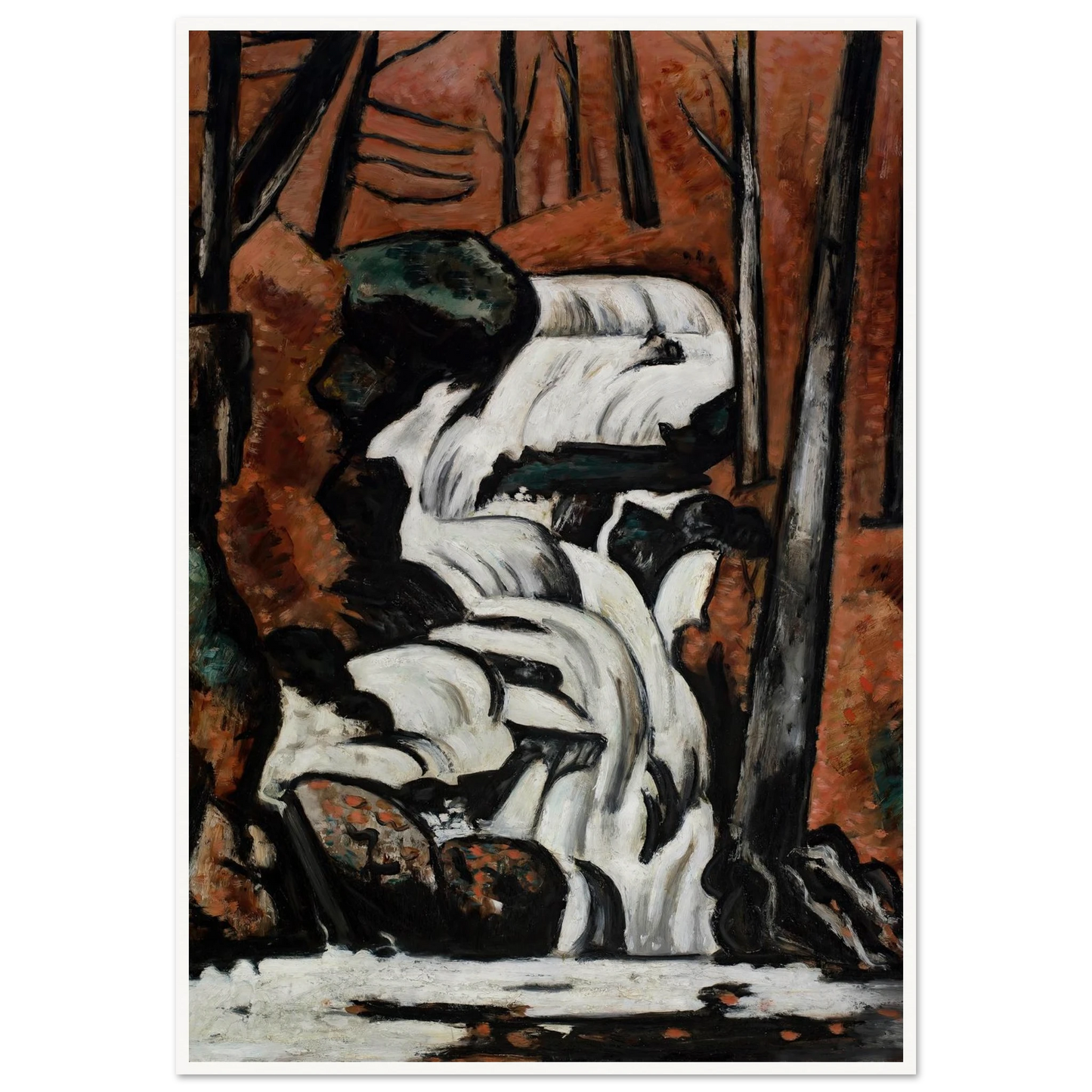 Smelt Brook Falls (1937) Art Print | Marsden Hartley - Framed Poster - 30x40 cm / 12x16″ - Black frame