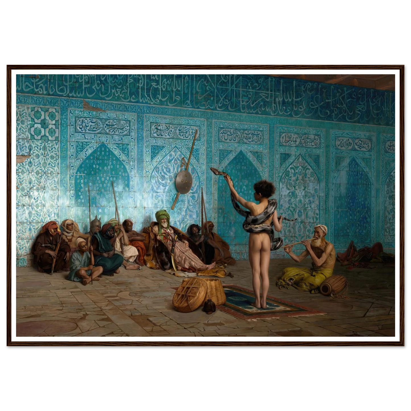 Snake Charmer (c. 1879) Art Print | Jean Leon Gerome - Framed Poster - 30x40 cm / 12x16″ - Black frame