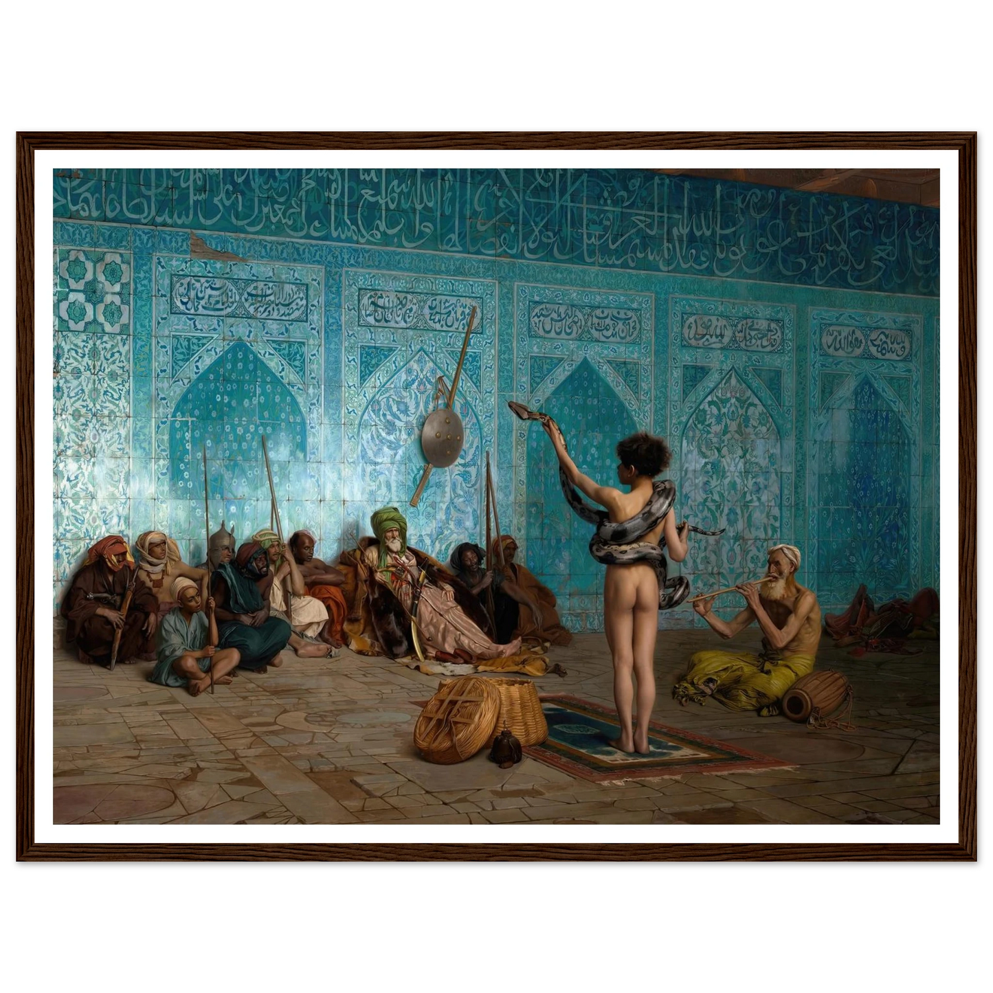 Snake Charmer (c. 1879) Art Print | Jean Leon Gerome - Framed Poster - 30x40 cm / 12x16″ - Black frame