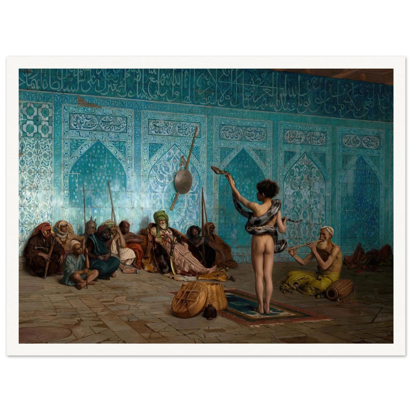 Snake Charmer (c. 1879) Art Print | Jean Leon Gerome - Framed Poster - 30x40 cm / 12x16″ - Black frame