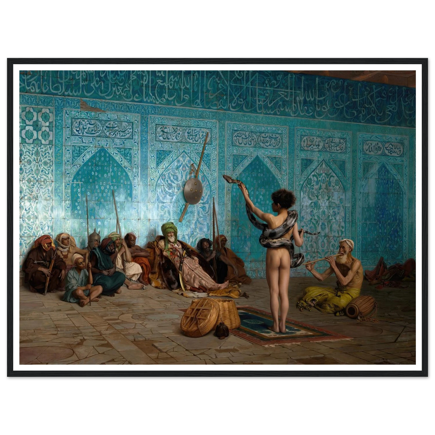 Snake Charmer (c. 1879) Art Print | Jean Leon Gerome - Framed Poster - 30x40 cm / 12x16″ - Black frame