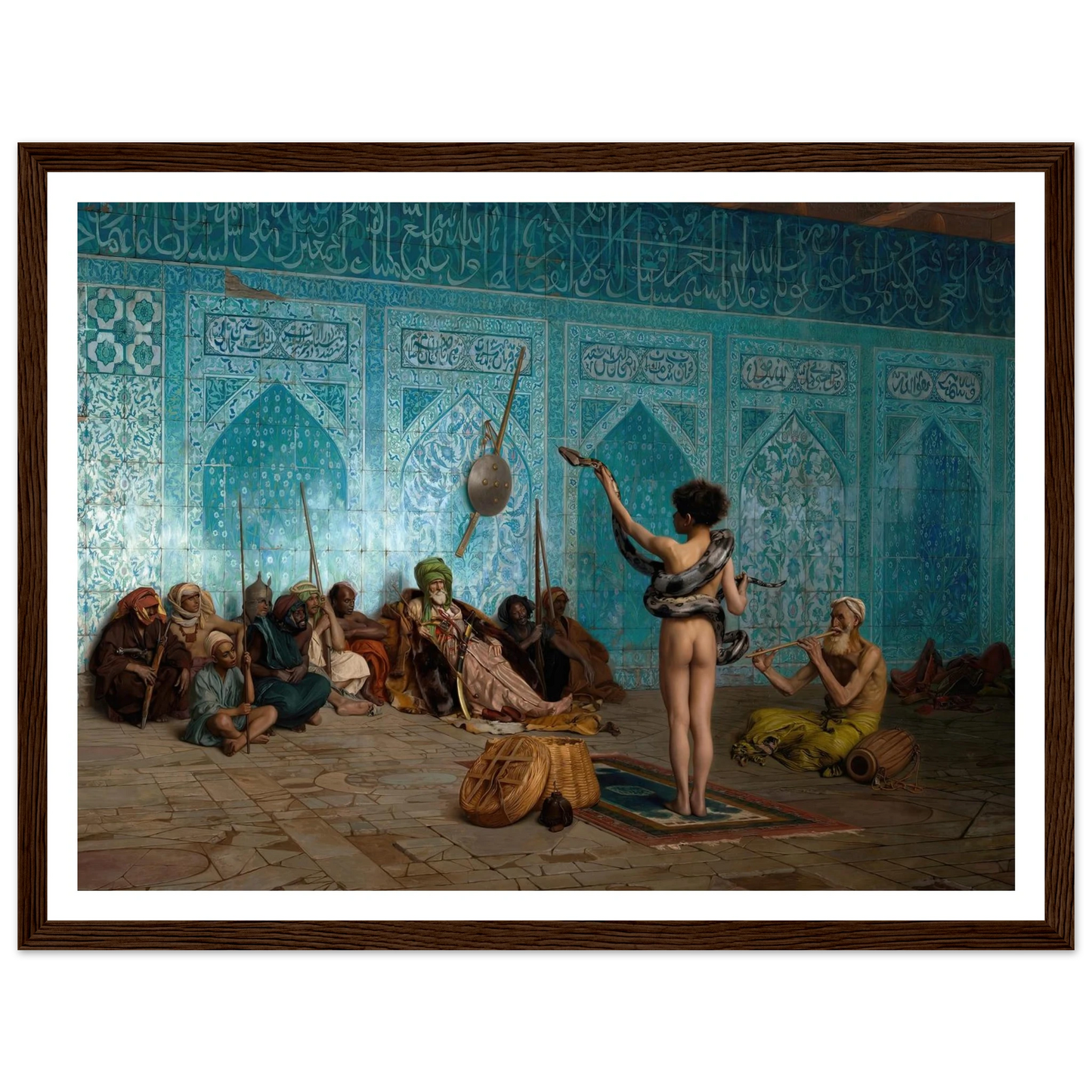 Snake Charmer (c. 1879) Art Print | Jean Leon Gerome - Framed Poster - 30x40 cm / 12x16″ - Black frame