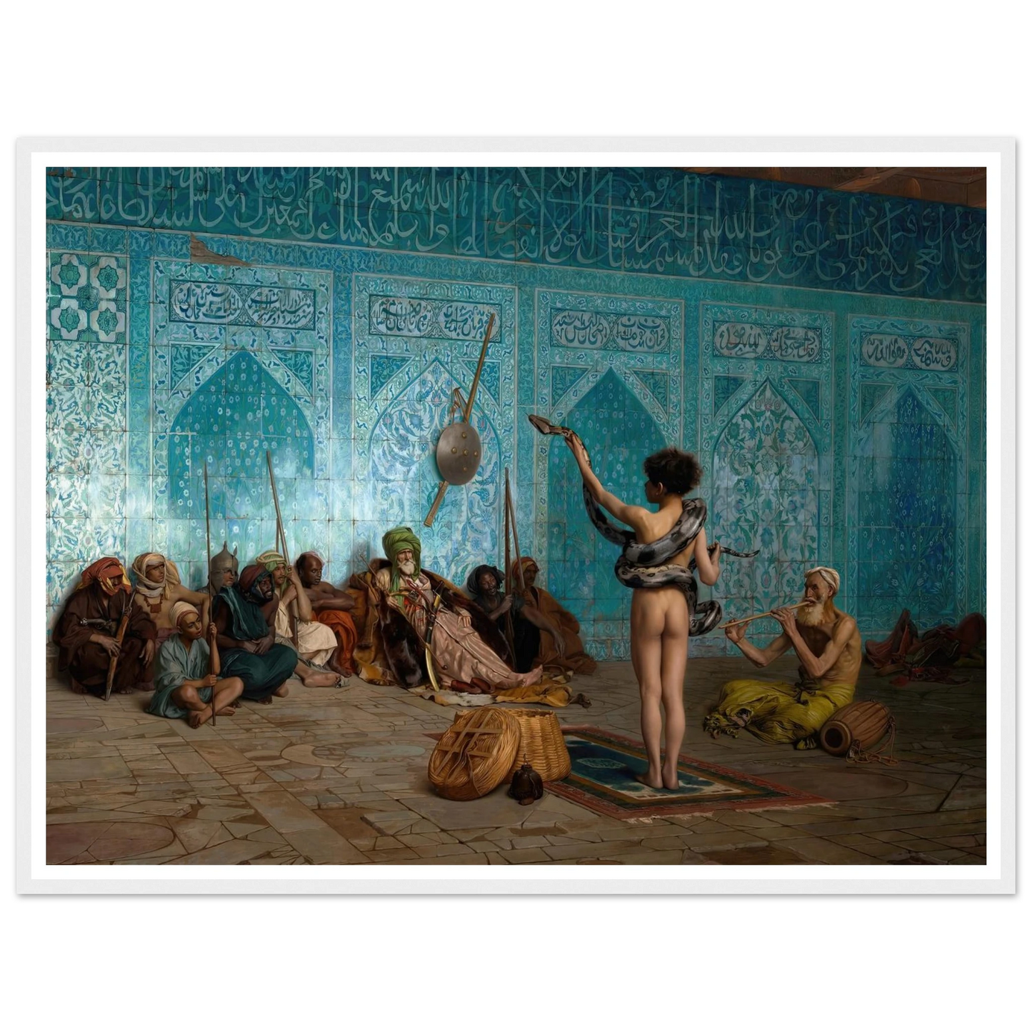 Snake Charmer (c. 1879) Art Print | Jean Leon Gerome - Framed Poster - 30x40 cm / 12x16″ - Black frame