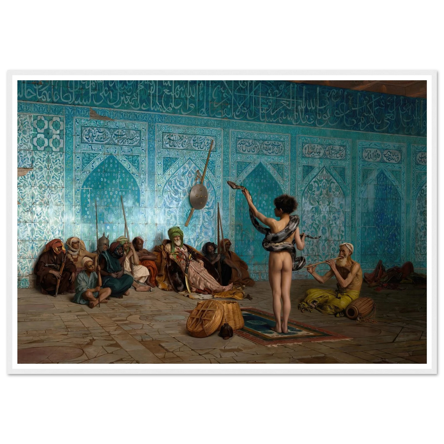 Snake Charmer (c. 1879) Art Print | Jean Leon Gerome - Framed Poster - 30x40 cm / 12x16″ - Black frame