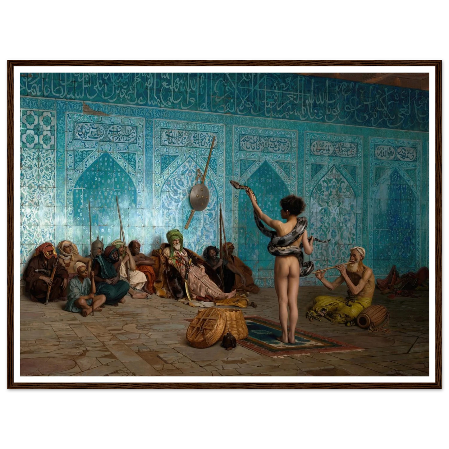 Snake Charmer (c. 1879) Art Print | Jean Leon Gerome - Framed Poster - 30x40 cm / 12x16″ - Black frame