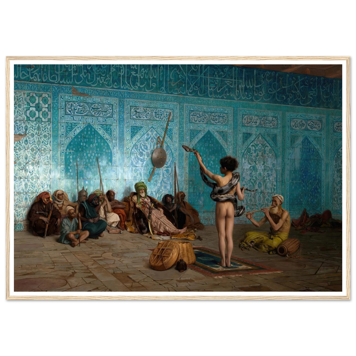 Snake Charmer (c. 1879) Art Print | Jean Leon Gerome - Framed Poster - 30x40 cm / 12x16″ - Black frame